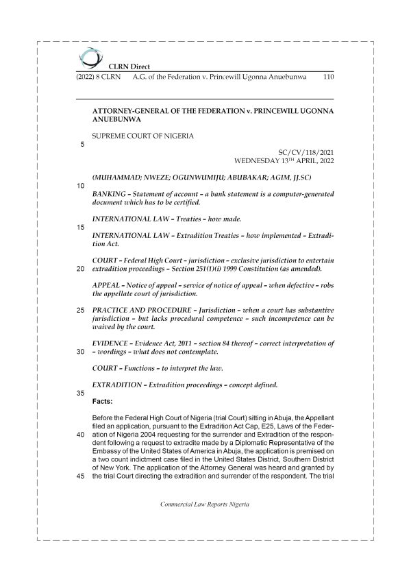 A.G. OF THE FEDERATION v. PRINCEWILL UGONNA ANUEBUNWA