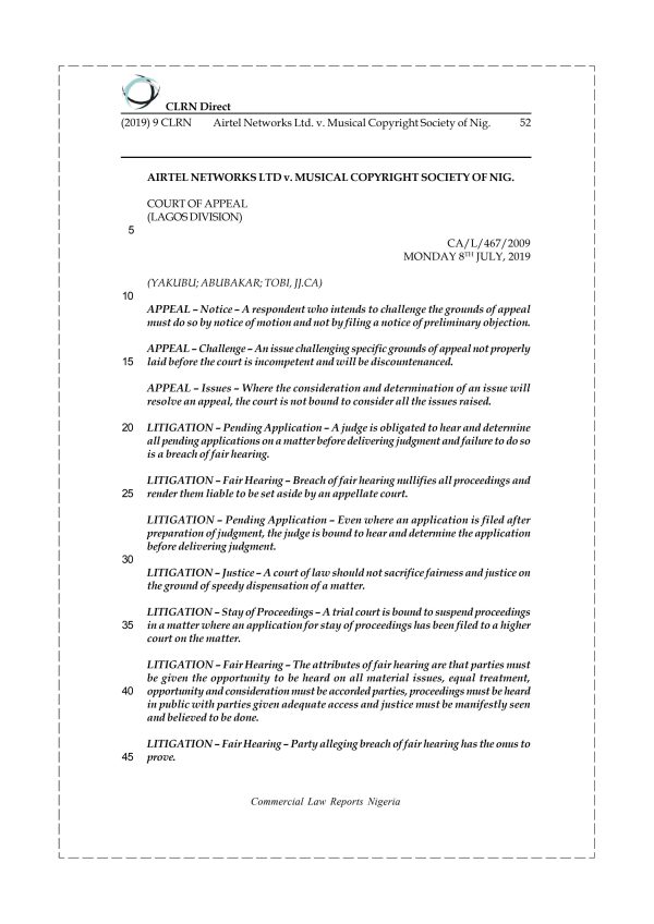 Airtel Networks Ltd. v. Musical Copyright Society of Nig.