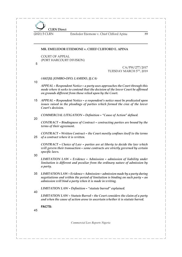 EMELEDOR ETIEMONE v. CHIEF CLIFFORD APINA