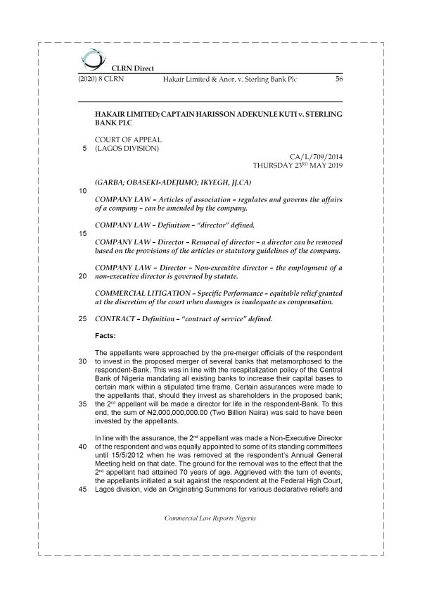Hakair Limited & Anor. v. Sterling Bank Plc