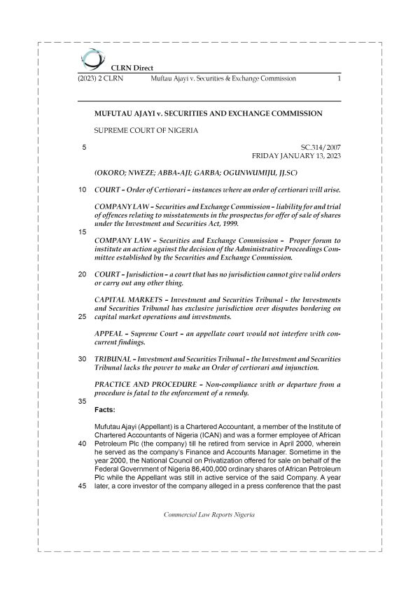 MUFTAU AJAYI v. SECURITIES & EXCHANGE COMMISSION
