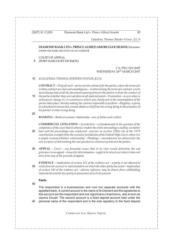 Hosea Agbeyisanmi v. Omega Bank & Anor