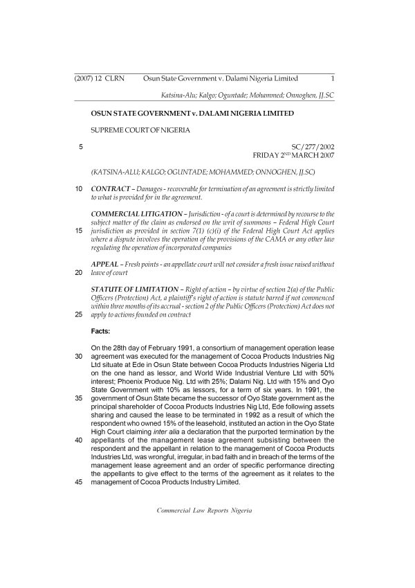 Panalpina World Transport (Nig) Ltd v. Glenyork Nig. Ltd & Anor